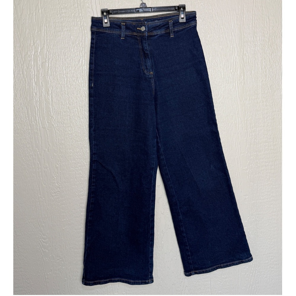 Piombo Mens Wide Leg Indigo Blue Jeans Size 44EU US 30 High Rise Trouser Style